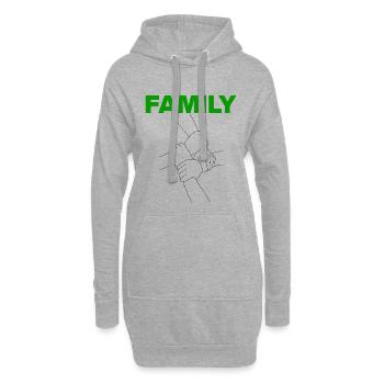 Famille – Ensemble, nous sommes forts, la force familiale - Sweat-shirt à capuche long Femme - gris chiné - Devant
