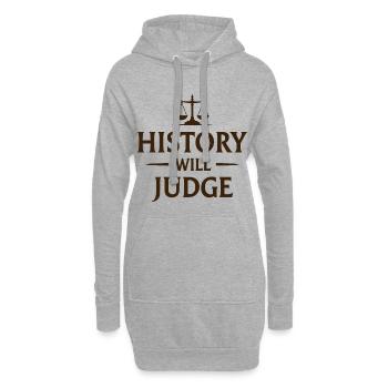 History Will Judge Policy Statement - Hoodie Dress - heather grey - Front