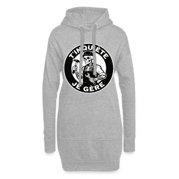 Skelett-Handwerker, keine Sorge, ich verstehe schwarzen Humor - Hoodie-Kleid - Grau meliert - Vorne