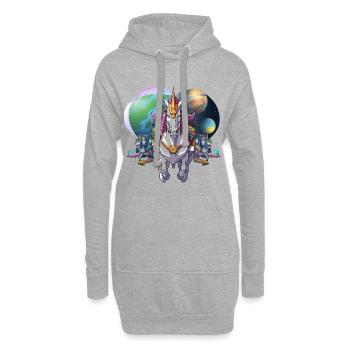 Héros Cheval Mech Galactique - Sweat-shirt à capuche long Femme - gris chiné - Devant