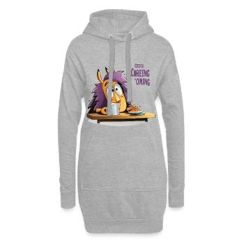 Kaffee Igel am Morgen - Hoodie-Kleid - Grau meliert - Vorne