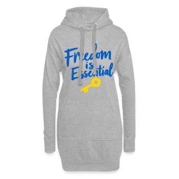 La liberté est essentiellement la clé de la liberté - Sweat-shirt à capuche long Femme - gris chiné - Devant