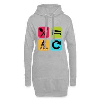 Répéter la citation drôle de Eat Sleep Hockey - Sweat-shirt à capuche long Femme - gris chiné - Devant