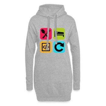 Manger Dormir Code Répéter Citation drôle Dev - Sweat-shirt à capuche long Femme - gris chiné - Devant