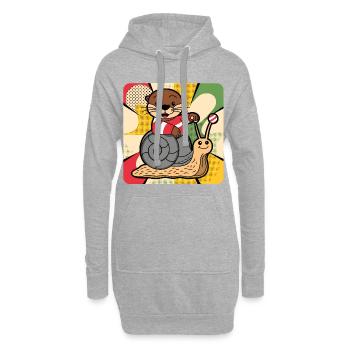 Otter auf Schneckentour - Hoodie-Kleid - Grau meliert - Vorne