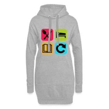 Eat Sleep Read Repeat Funny Quote Book - Hoodie Dress - heather grey - Front