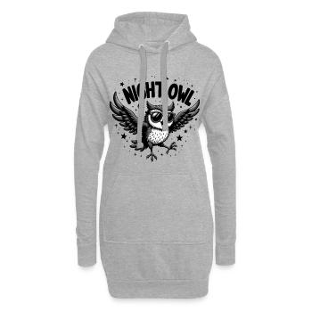 Night Owl Eule mit Sonnenbrille - Hoodie-Kleid - Grau meliert - Vorne