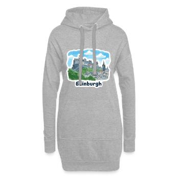 Edinburgh Castle Skyline Schottland Souvenirkunst - Hoodie-Kleid - Grau meliert - Vorne