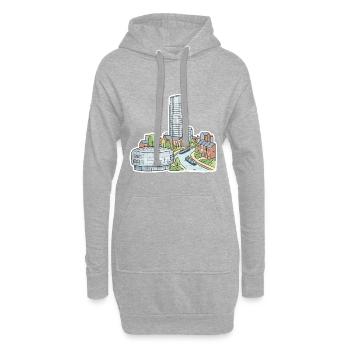 Art des canaux de la Rotonde de la Rotonde de Birmingham - Sweat-shirt à capuche long Femme - gris chiné - Devant