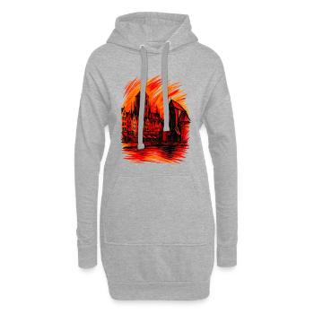 Danzig Gdańsk Stadt Polen Polska Patriot Geschenk - Hoodie-Kleid - Grau meliert - Vorne
