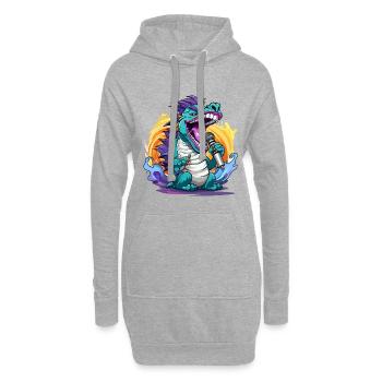 Dragon Singer avec micro - Sweat-shirt à capuche long Femme - gris chiné - Devant