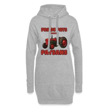 Red Tractor: Bauern in Aktion - Hoodie-Kleid - Grau meliert - Vorne