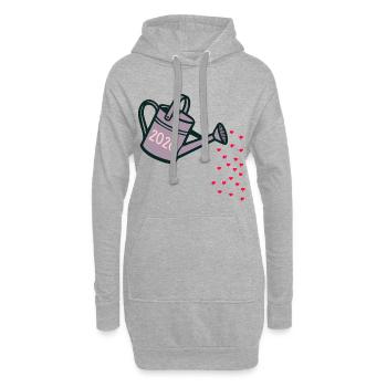 Liebe Verschenken - Herz 2026 - Hoodie-Kleid - Grau meliert - Vorne