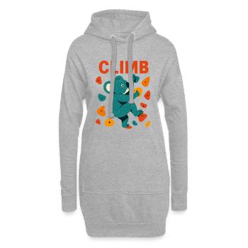 Cadeau d’escalade d’escalade de coala koala de bloc - Sweat-shirt à capuche long Femme - gris chiné - Devant
