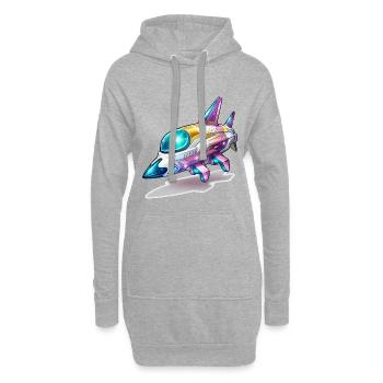 Comet Flight Spacefighter Neon - Sweat-shirt à capuche long Femme - gris chiné - Devant