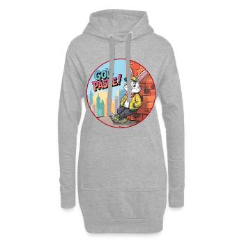 Le lapin de Pâques est en ville ! - Sweat-shirt à capuche long Femme - gris chiné - Devant