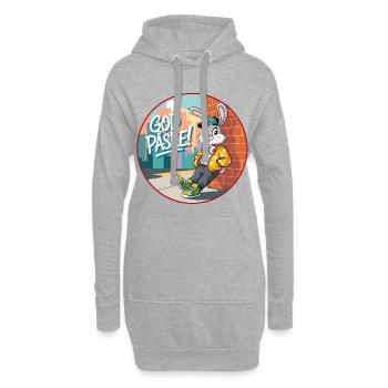 Insigne de rue Lapin de Pâques - lapin de Pâques amusant - Sweat-shirt à capuche long Femme - gris chiné - Devant