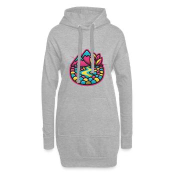 Bunte Flusslandschaft Candystyle - Hoodie-Kleid - Grau meliert - Vorne