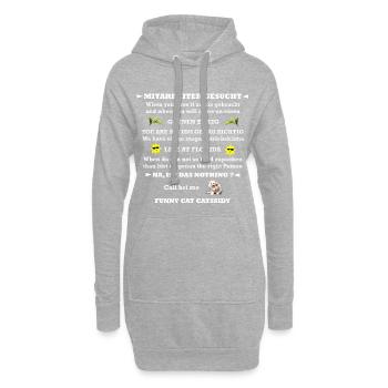 Funny Cat Catssidy Sprüche MITARBEITER GESUCHT - Hoodie-Kleid - Grau meliert - Vorne
