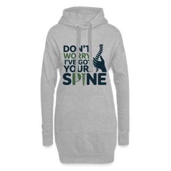 Chiropracteur ne t’inquiète pas, j’ai ton pro de colonne vertébrale - Sweat-shirt à capuche long Femme - gris chiné - Devant