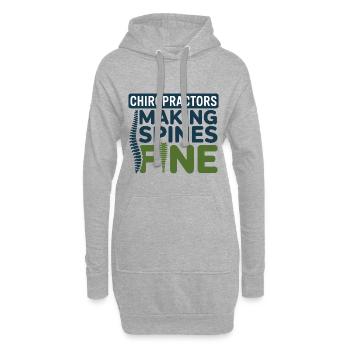 Chiropracteur fabriquant des colonnes vertébrales Fine Professional DC - Sweat-shirt à capuche long Femme - gris chiné - Devant