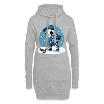 Skelett Eishockeyspieler Nummer 99 Wintersport - Hoodie Dress - heather grey - Front