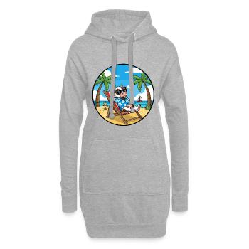 Coole Cow Beach Urlaubs-Sommerstimmung - Hoodie-Kleid - Grau meliert - Vorne