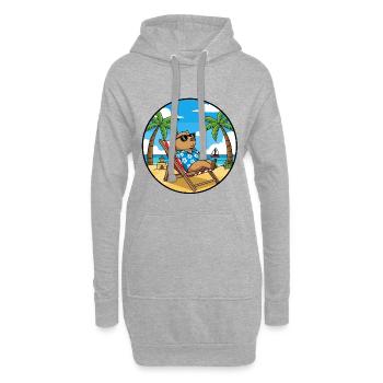 Ambiances estivales de vacances détendues à Capybara Beach - Sweat-shirt à capuche long Femme - gris chiné - Devant