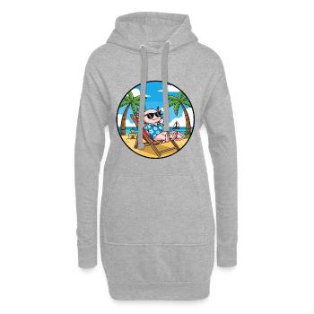 Coole Axolotl-Strandurlaubs-Sommerstimmung - Hoodie-Kleid - Grau meliert - Vorne