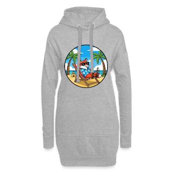 Coole Fox Beach Urlaub Sommerstimmung - Hoodie-Kleid - Grau meliert - Vorne