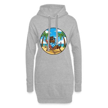 Cool Horse Beach Vacation Summer Vibes - Hoodie-Kleid - Grau meliert - Vorne