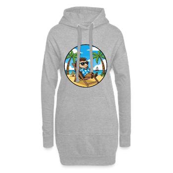 Coole Hedgehog Beach Vacation Summer Vibes - Hoodie-Kleid - Grau meliert - Vorne
