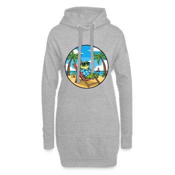 Cool Frog Beach Vacation Summer Vibes - Hoodie-Kleid - Grau meliert - Vorne