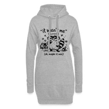 It Wasn’t Me Ok Maybe It Was Waschbär Doodle - Hoodie-Kleid - Grau meliert - Vorne