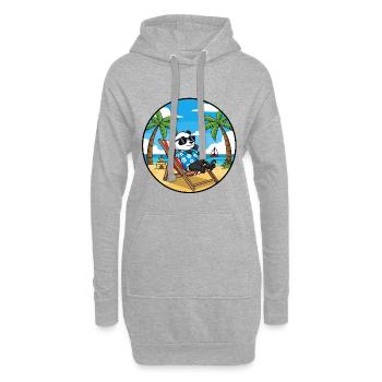 Coole Panda Beach Vacation Summer Vibes - Hoodie-Kleid - Grau meliert - Vorne