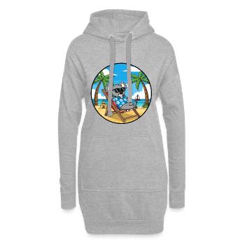 Coole Koala-Strandferien-Sommerstimmung - Hoodie-Kleid - Grau meliert - Vorne