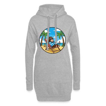 Coole Monkey Beach Vacation Summer Vibes - Hoodie-Kleid - Grau meliert - Vorne