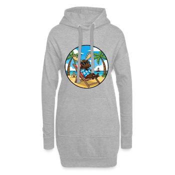 Coole Moose Beach Vacation Summer Vibes - Hoodie-Kleid - Grau meliert - Vorne