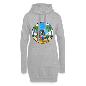 Cool Parrot Beach Vacation Summer Vibes - Hoodie-Kleid - Grau meliert - Vorne