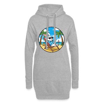 Coole Rabbit Beach Vacation Summer Vibes - Hoodie-Kleid - Grau meliert - Vorne