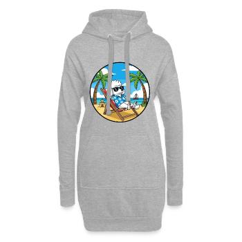 Coole Pudel-Strandurlaubs-Sommerstimmung - Hoodie-Kleid - Grau meliert - Vorne