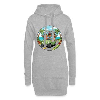 Strandurlaub Golfwagen Capybara Kunst - Hoodie-Kleid - Grau meliert - Vorne