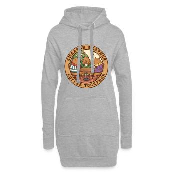Capybara-Pullover, Wetter, Kaffee, Zusammen. - Hoodie-Kleid - Grau meliert - Vorne