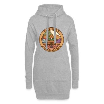 Club de Café des Connoisseurs de Capybara Capyccino - Sweat-shirt à capuche long Femme - gris chiné - Devant
