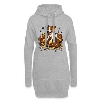 Cadeau des traces de chien drôles du Jack Russell Terrier - Sweat-shirt à capuche long Femme - gris chiné - Devant