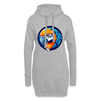 Logo de la mascotte Tropical Parrot Esports - Sweat-shirt à capuche long Femme - gris chiné - Devant
