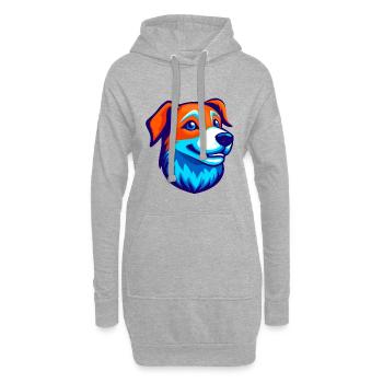 Logo de la mascotte Happy Dog Esports - Sweat-shirt à capuche long Femme - gris chiné - Devant