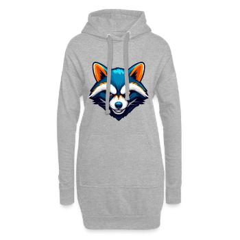 Fierce Raccoon Esports Maskottchen-Logo - Hoodie-Kleid - Grau meliert - Vorne