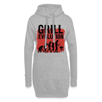 Grill Evolution : Drôle de Grill Master Dicton - Sweat-shirt à capuche long Femme - gris chiné - Devant