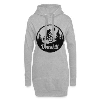Aventure de VTT en descente dans la forêt - Sweat-shirt à capuche long Femme - gris chiné - Devant